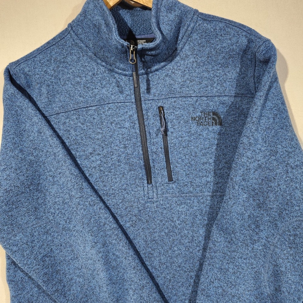 The North Face Gordon Lyons Mens Blue Heather 1/4 Zip Fleece Pullover Large